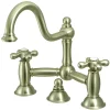 Kingston Brass Vintage Two-Handle Lavatory Bridge Faucet in Satin Nickel