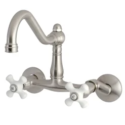 Kingston Brass Vintage Wall Mount 6-Inch Adjustable Center Kitchen Faucet