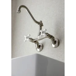 Kingston Brass Vintage Wall Mount 6-Inch Adjustable Center Kitchen Faucet