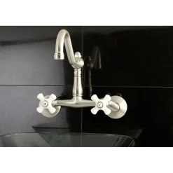 Kingston Brass Vintage Wall Mount 6-Inch Adjustable Center Kitchen Faucet