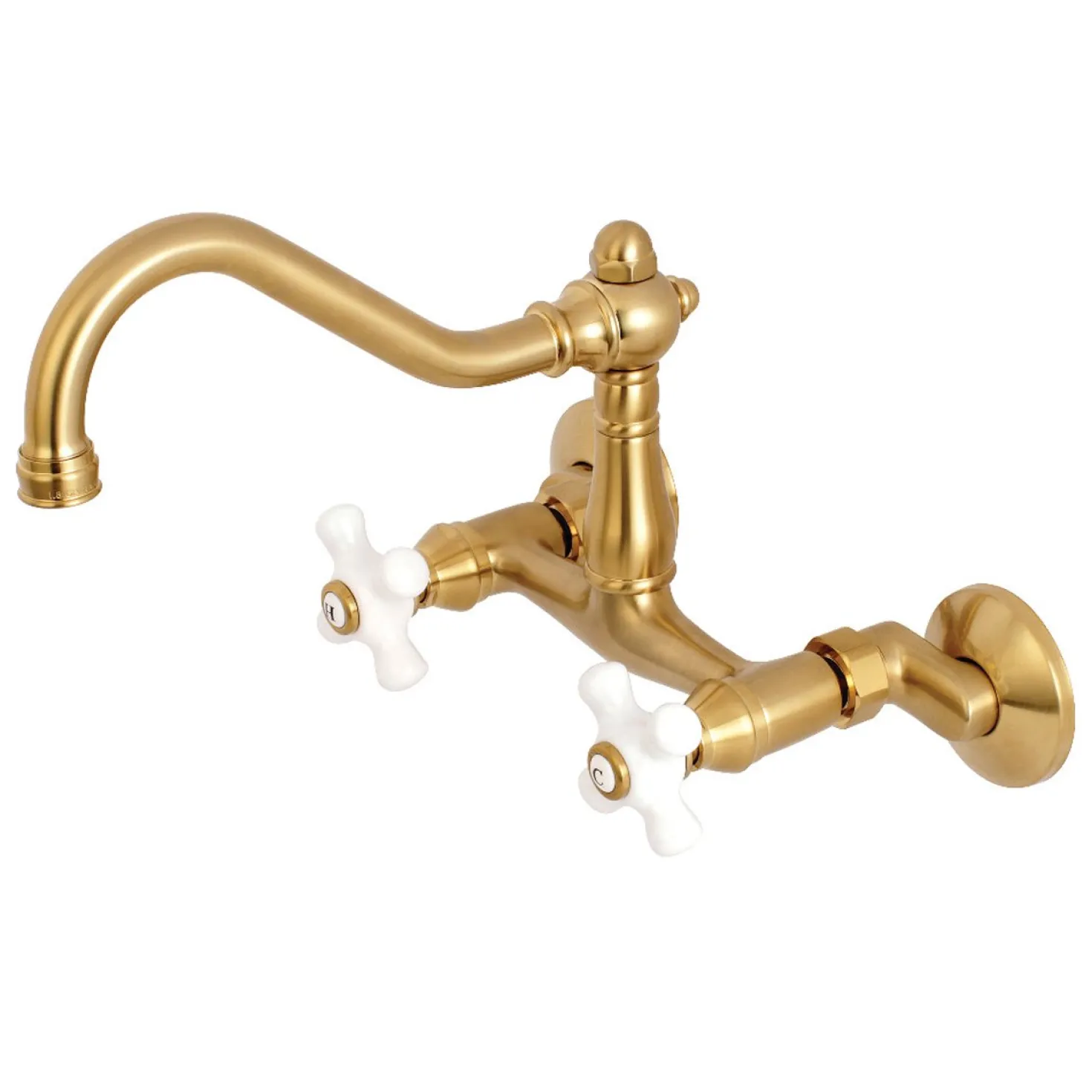 Kingston Brass Vintage Wall Mount 6-Inch Adjustable Center Kitchen Faucet