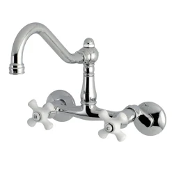 Kingston Brass Vintage Wall Mount 6-Inch Adjustable Center Kitchen Faucet