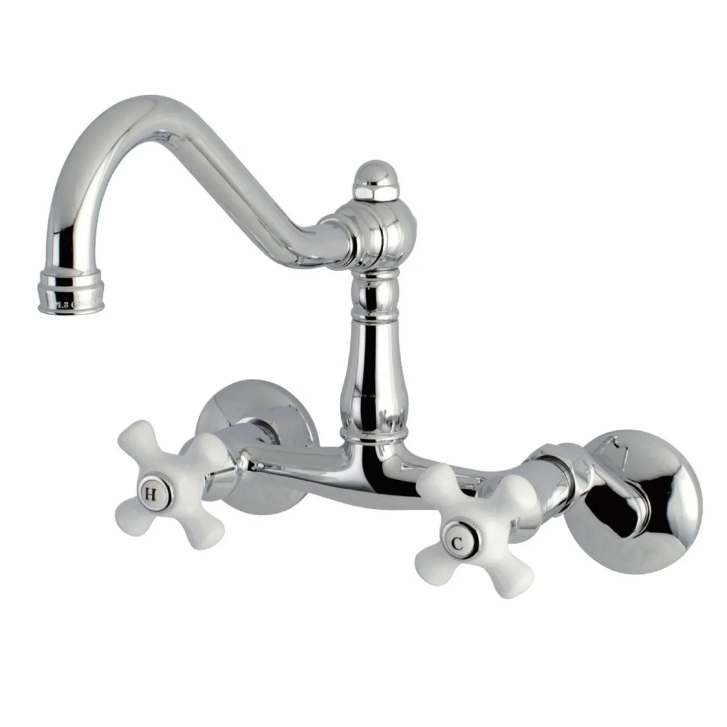 Kingston Brass Vintage Wall Mount 6-Inch Adjustable Center Kitchen Faucet