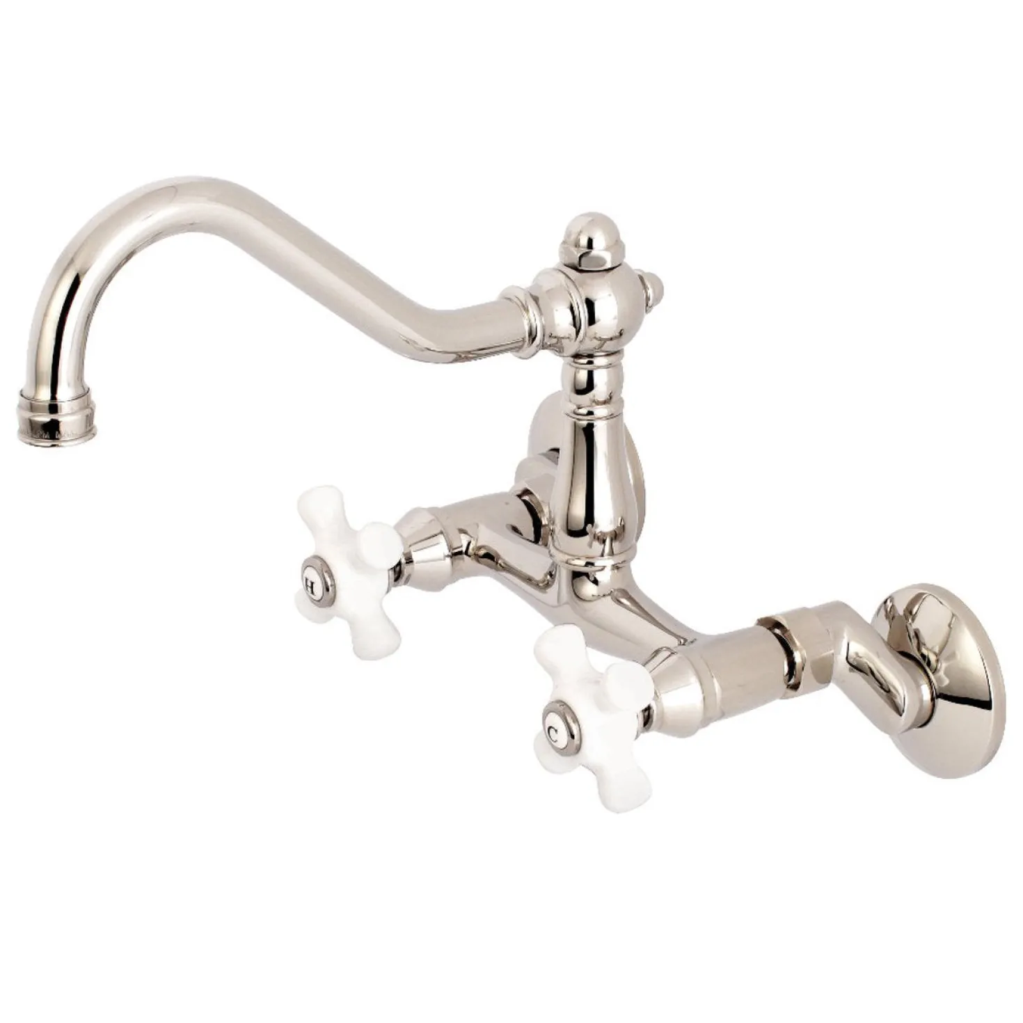Kingston Brass Vintage Wall Mount 6-Inch Adjustable Center Kitchen Faucet