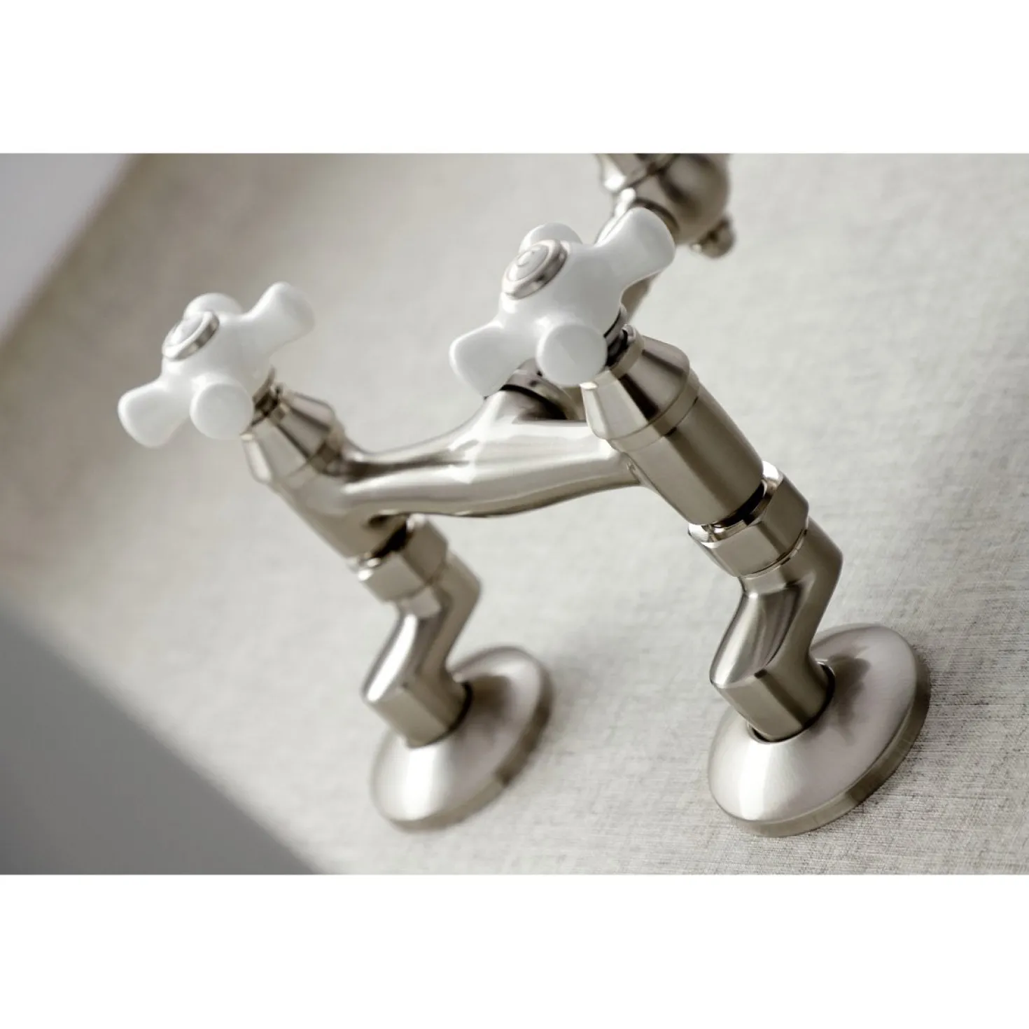 Kingston Brass Vintage Wall Mount 6-Inch Adjustable Center Kitchen Faucet