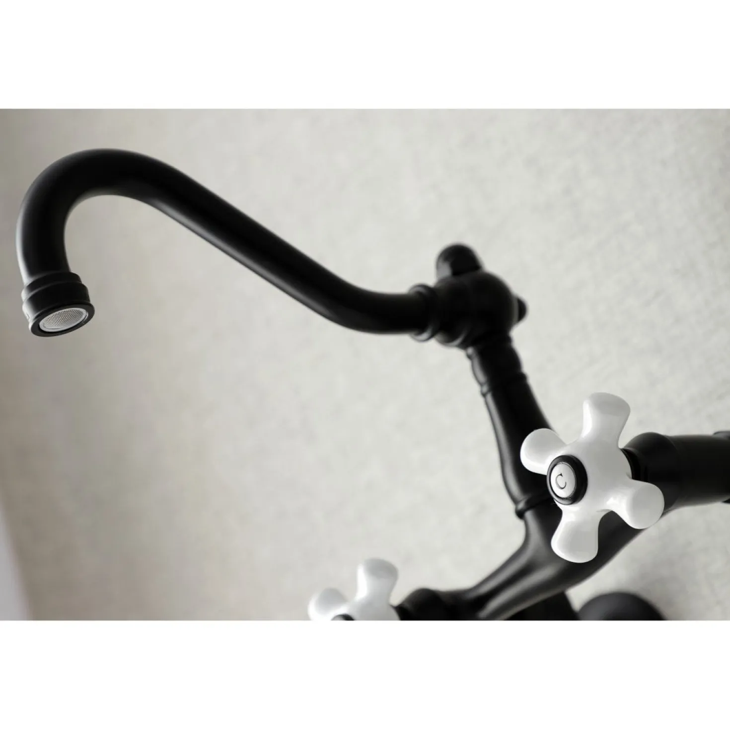 Kingston Brass Vintage Wall Mount 6-Inch Adjustable Center Kitchen Faucet