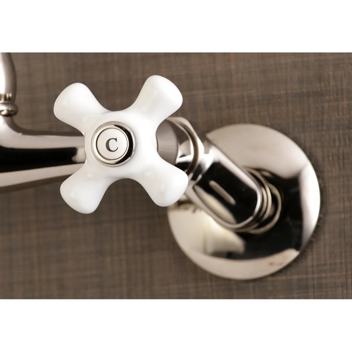 Kingston Brass Vintage Wall Mount 6-Inch Adjustable Center Kitchen Faucet