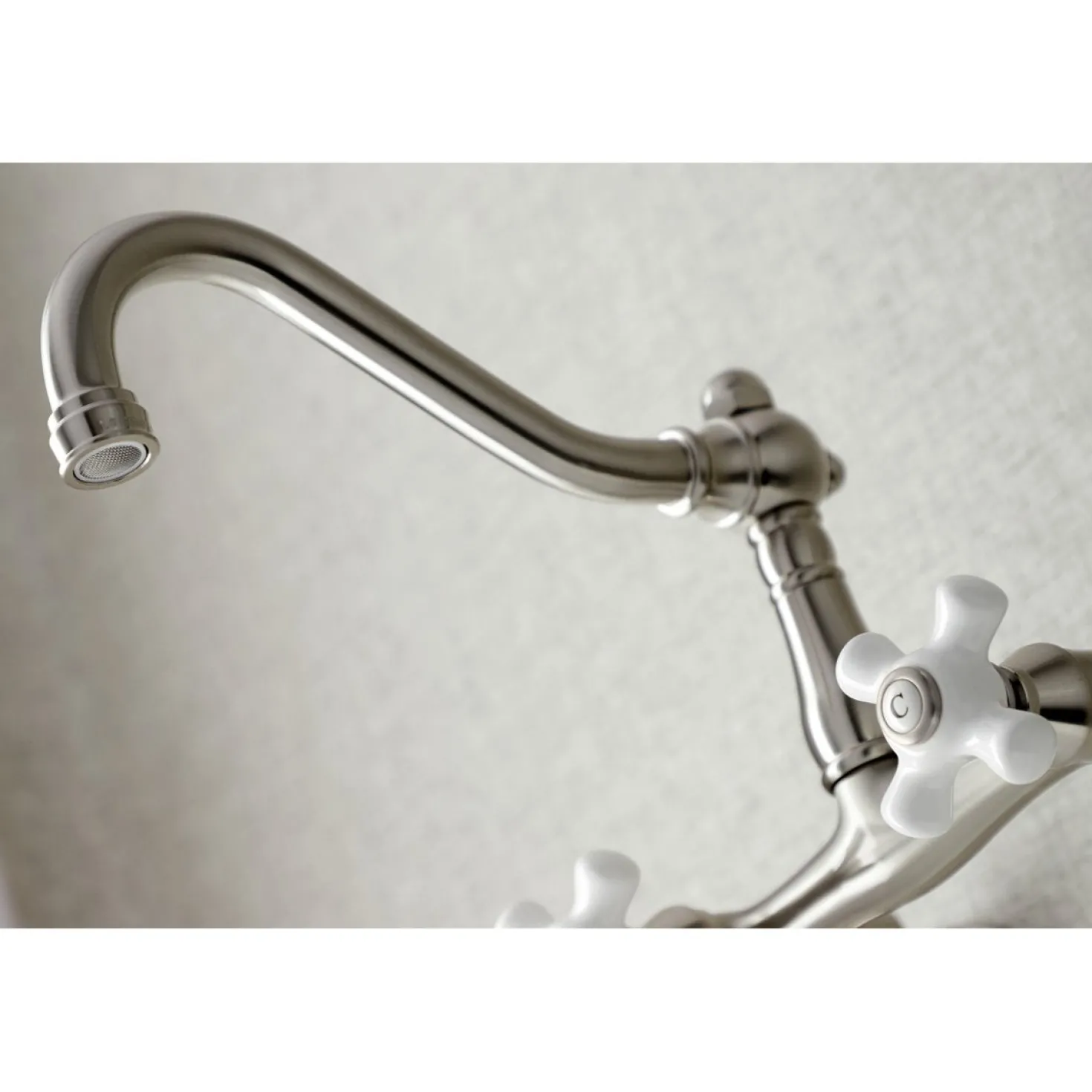 Kingston Brass Vintage Wall Mount 6-Inch Adjustable Center Kitchen Faucet