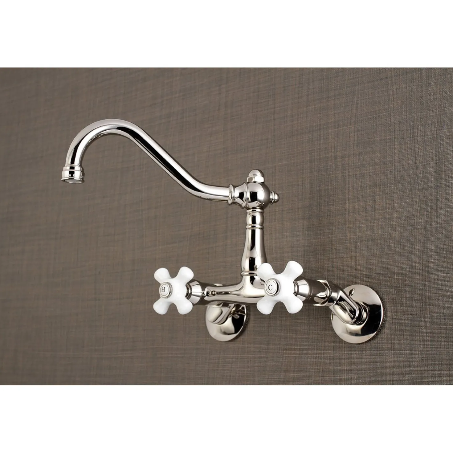 Kingston Brass Vintage Wall Mount 6-Inch Adjustable Center Kitchen Faucet
