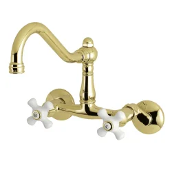 Kingston Brass Vintage Wall Mount 6-Inch Adjustable Center Kitchen Faucet