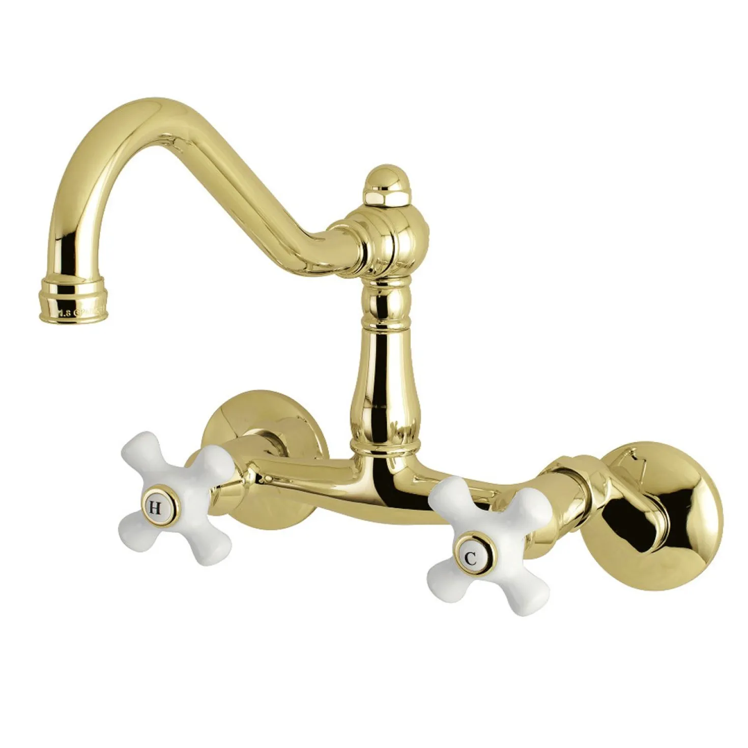 Kingston Brass Vintage Wall Mount 6-Inch Adjustable Center Kitchen Faucet