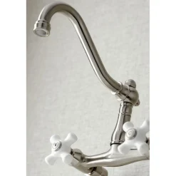 Kingston Brass Vintage Wall Mount 6-Inch Adjustable Center Kitchen Faucet