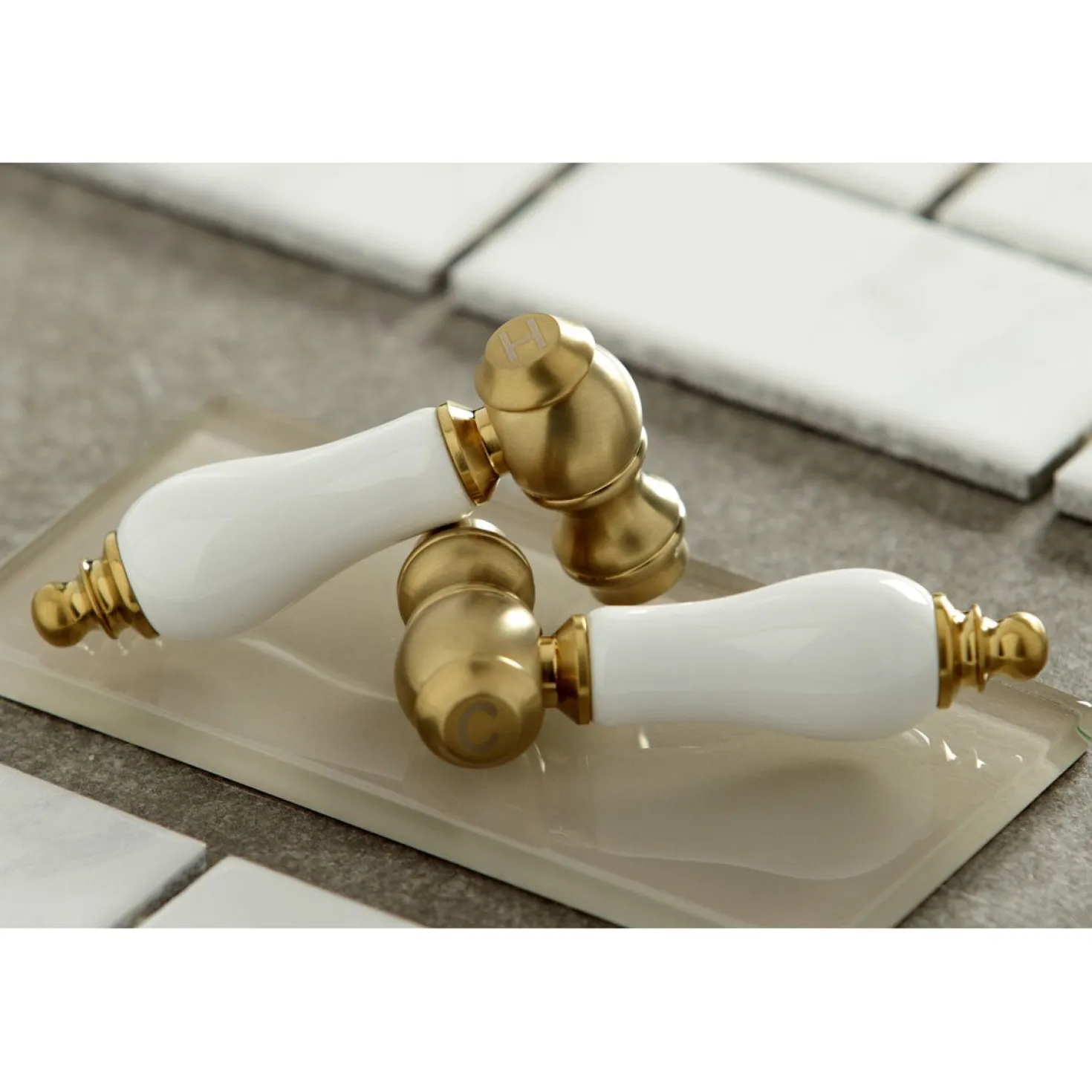 Kingston Brass Vintage Wall Mount 6" Adjustable Center Kitchen Faucet