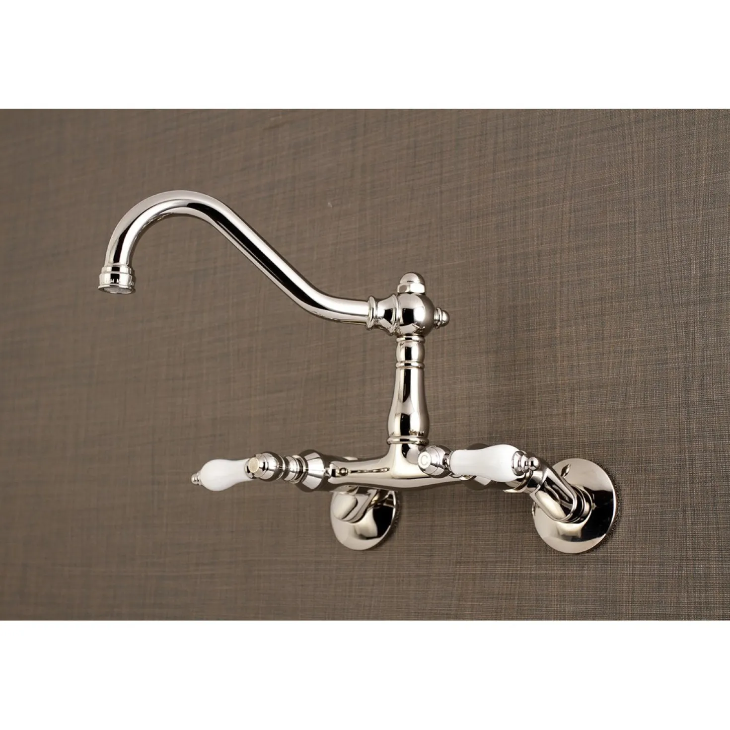 Kingston Brass Vintage Wall Mount 6" Adjustable Center Kitchen Faucet