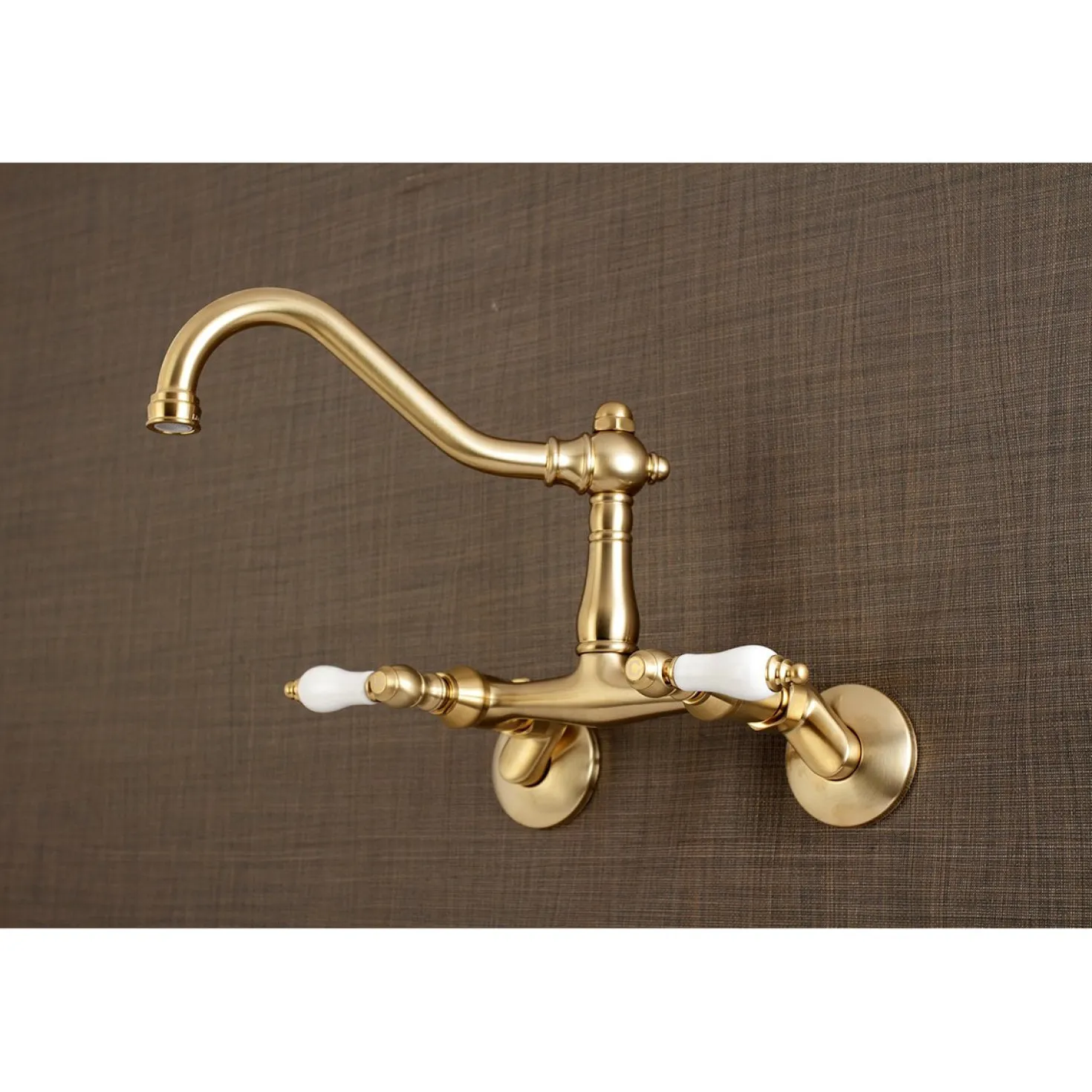 Kingston Brass Vintage Wall Mount 6" Adjustable Center Kitchen Faucet