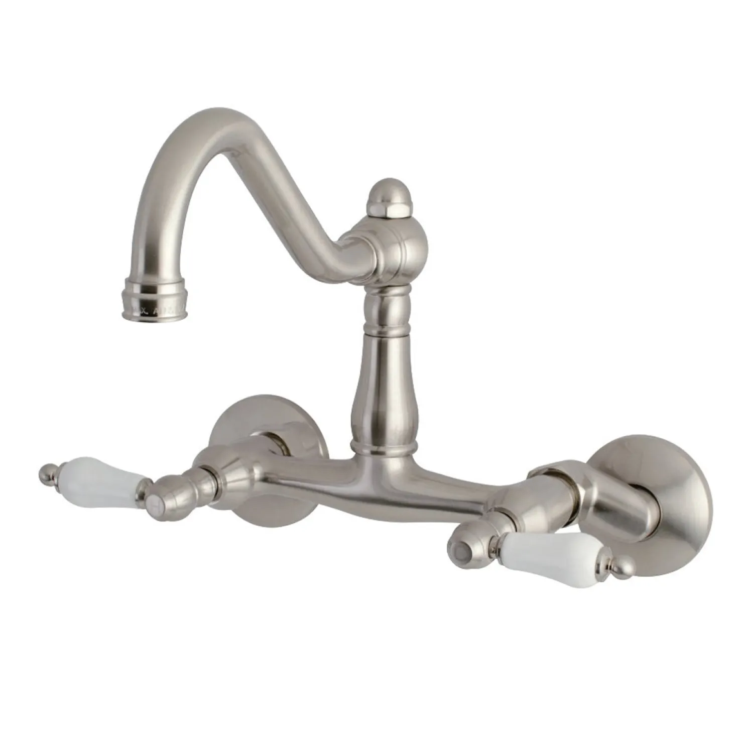 Kingston Brass Vintage Wall Mount 6" Adjustable Center Kitchen Faucet