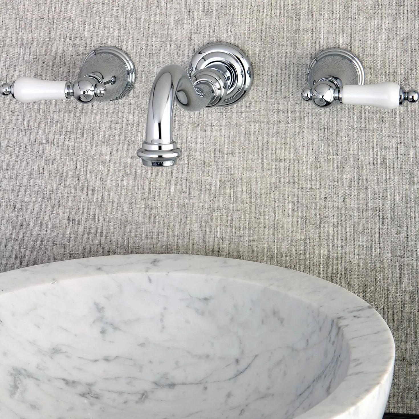 Kingston Brass Vintage Wall Mount 2-Handle Bathroom Faucet