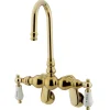 Kingston Brass Vintage Wall Mount Classic Clawfoot Tub Filler with 3-3/8" Spread