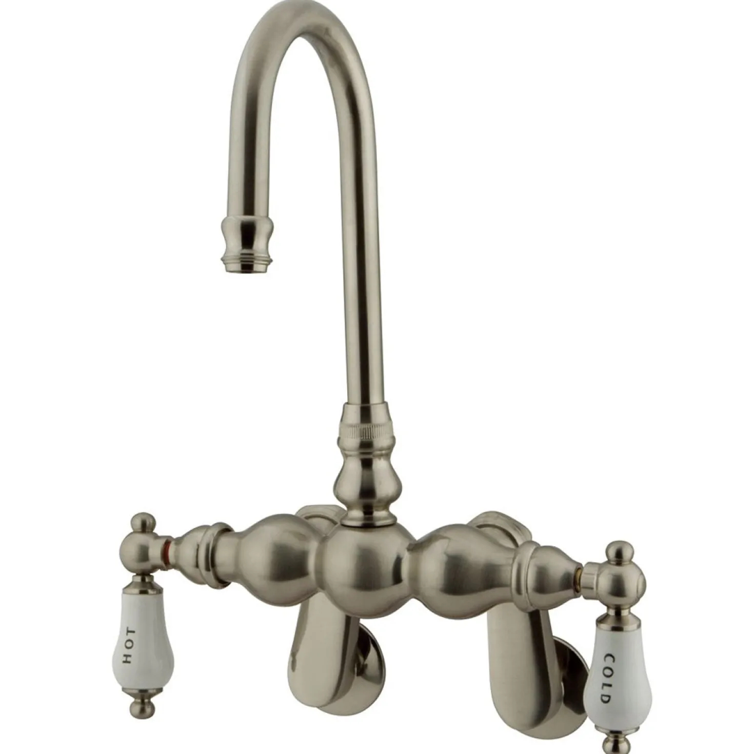 Kingston Brass Vintage Wall Mount Classic Clawfoot Tub Filler with 3-3/8" Spread