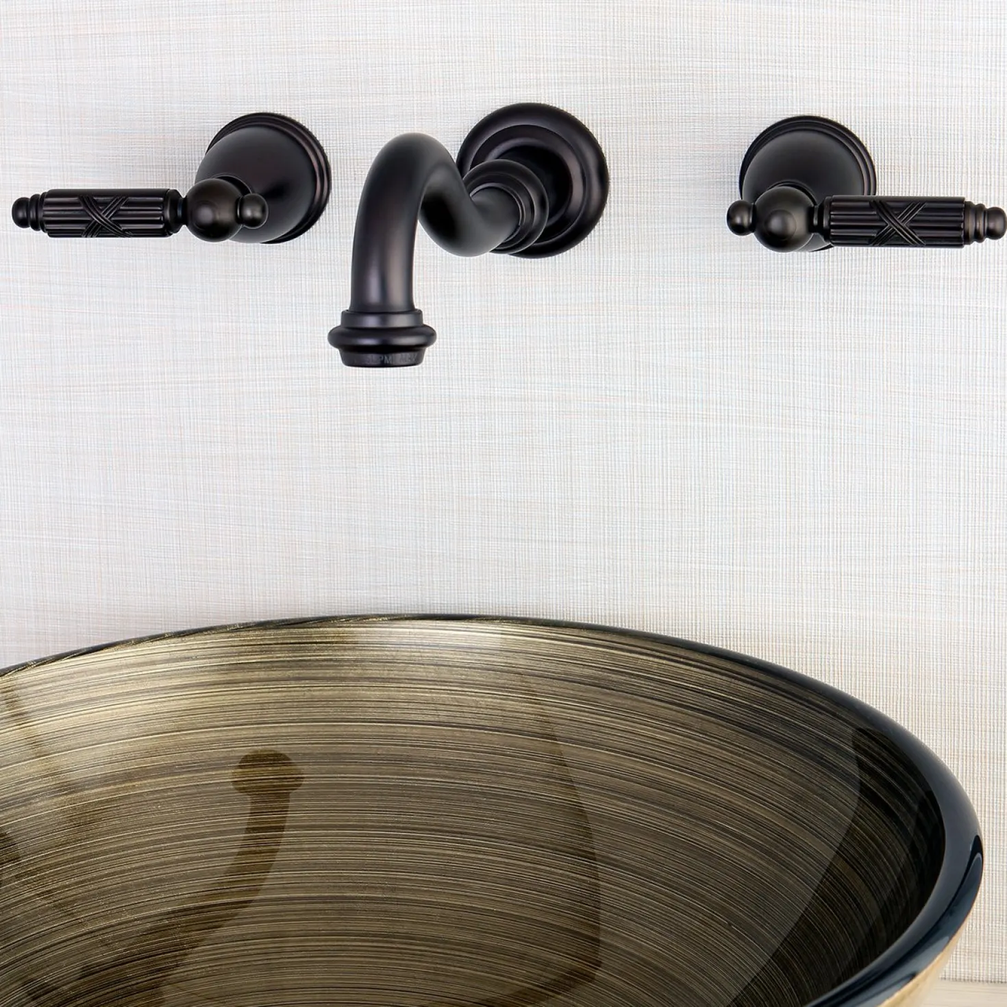 Kingston Brass Vintage Wall Mount Two-Handle Bathroom Faucet