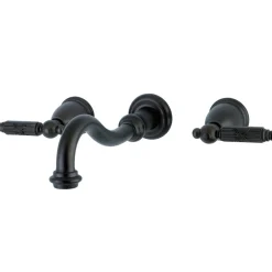 Kingston Brass Vintage Wall Mount Two-Handle Bathroom Faucet
