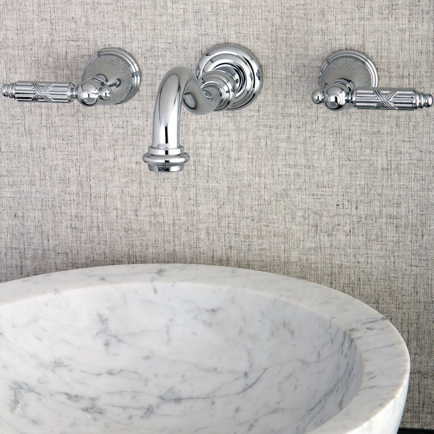 Kingston Brass Vintage Wall Mount Two-Handle Bathroom Faucet