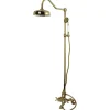 Kingston Brass Vintage Wall Mount Clawfoot Tub and Shower Package in Polished Brass
