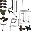 Kingston Brass Vintage Wall Mount Down Spout Clawfoot Tub and Shower Package with Porcelain Lever Handles in Oil Rubbed Bronze