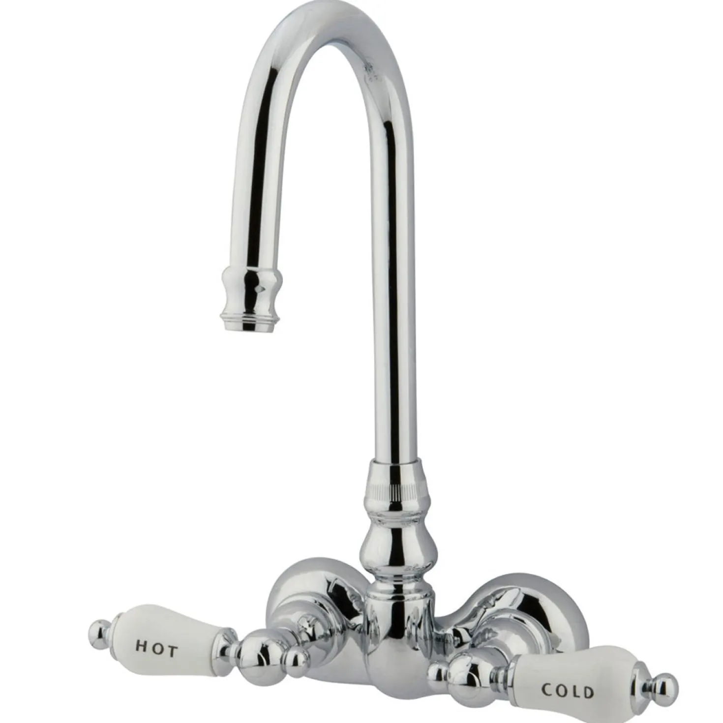 Kingston Brass Vintage Wall Mount 3-3/8" Classic Clawfoot Tub Filler Faucet