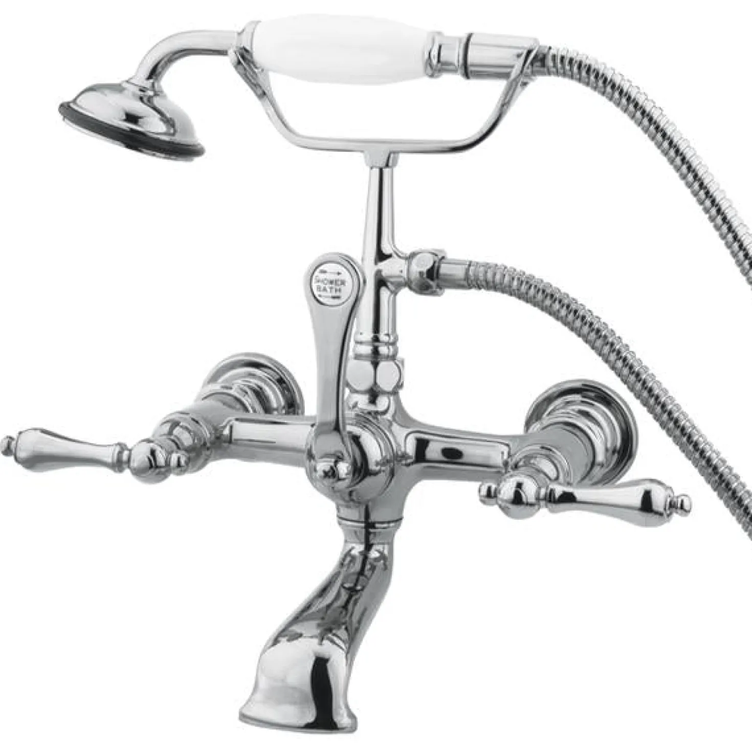 Kingston Brass Vintage 7" Wall Mount Clawfoot Tub Filler with Hand Shower