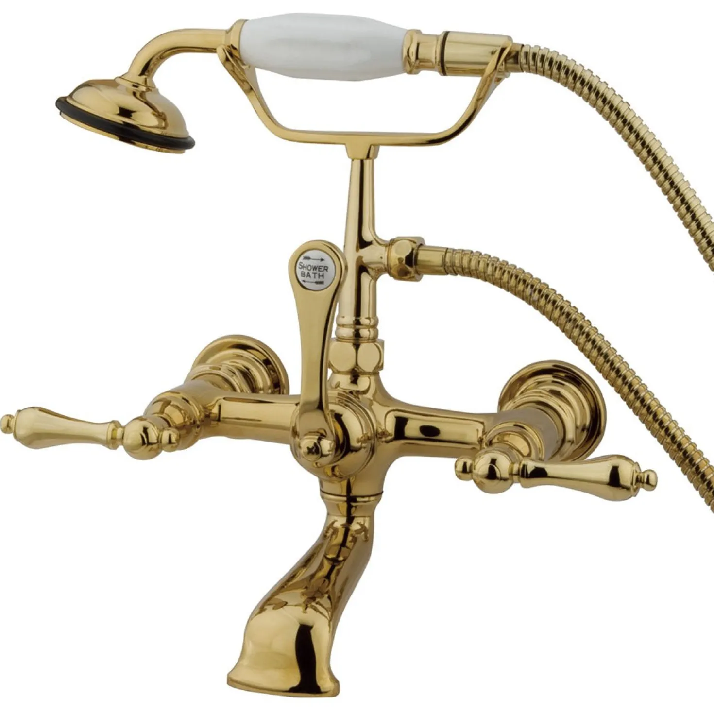 Kingston Brass Vintage 7" Wall Mount Clawfoot Tub Filler with Hand Shower