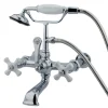 Kingston Brass Vintage Wall Mount 7" Spread Classic Clawfoot Tub Filler Faucet with Hand Shower