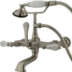 Kingston Brass Vintage Wall Mount Clawfoot Tub Filler Faucet with 7