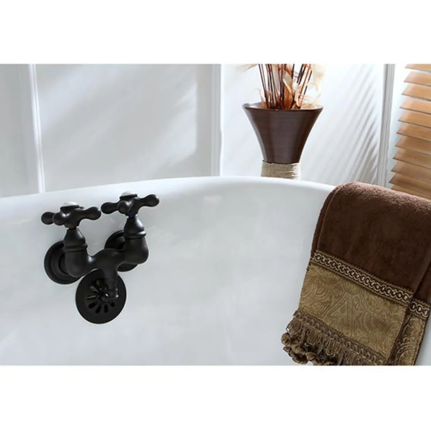 Kingston Brass Vintage Wall Mount 3-3/8" Brass Clawfoot Tub Filler