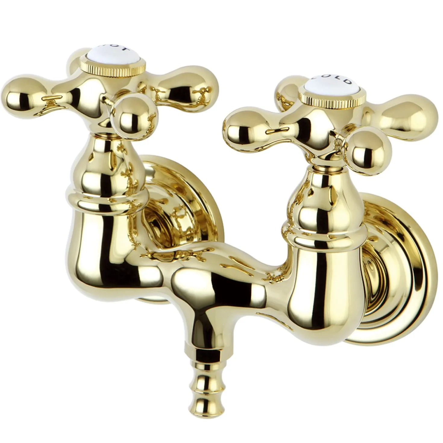 Kingston Brass Vintage Wall Mount 3-3/8" Brass Clawfoot Tub Filler