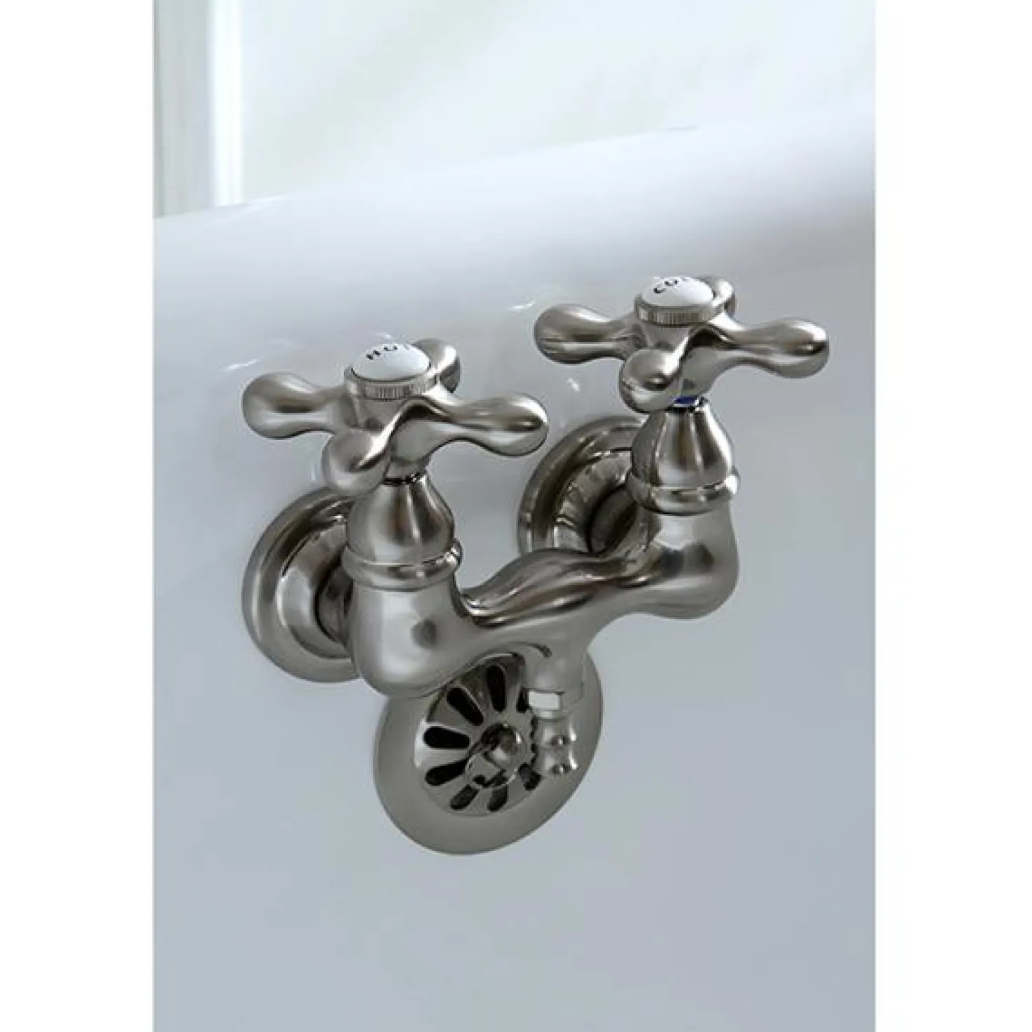 Kingston Brass Vintage Wall Mount 3-3/8" Brass Clawfoot Tub Filler