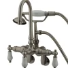 Kingston Brass Vintage Wall Mount 3-3/8" - 9" Adjustable Center Classic Clawfoot Tub Filler with Hand Shower