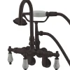 Kingston Brass Vintage Wall Mount 3-3/8" - 9" Adjustable Center Clawfoot Tub Filler with Hand Shower