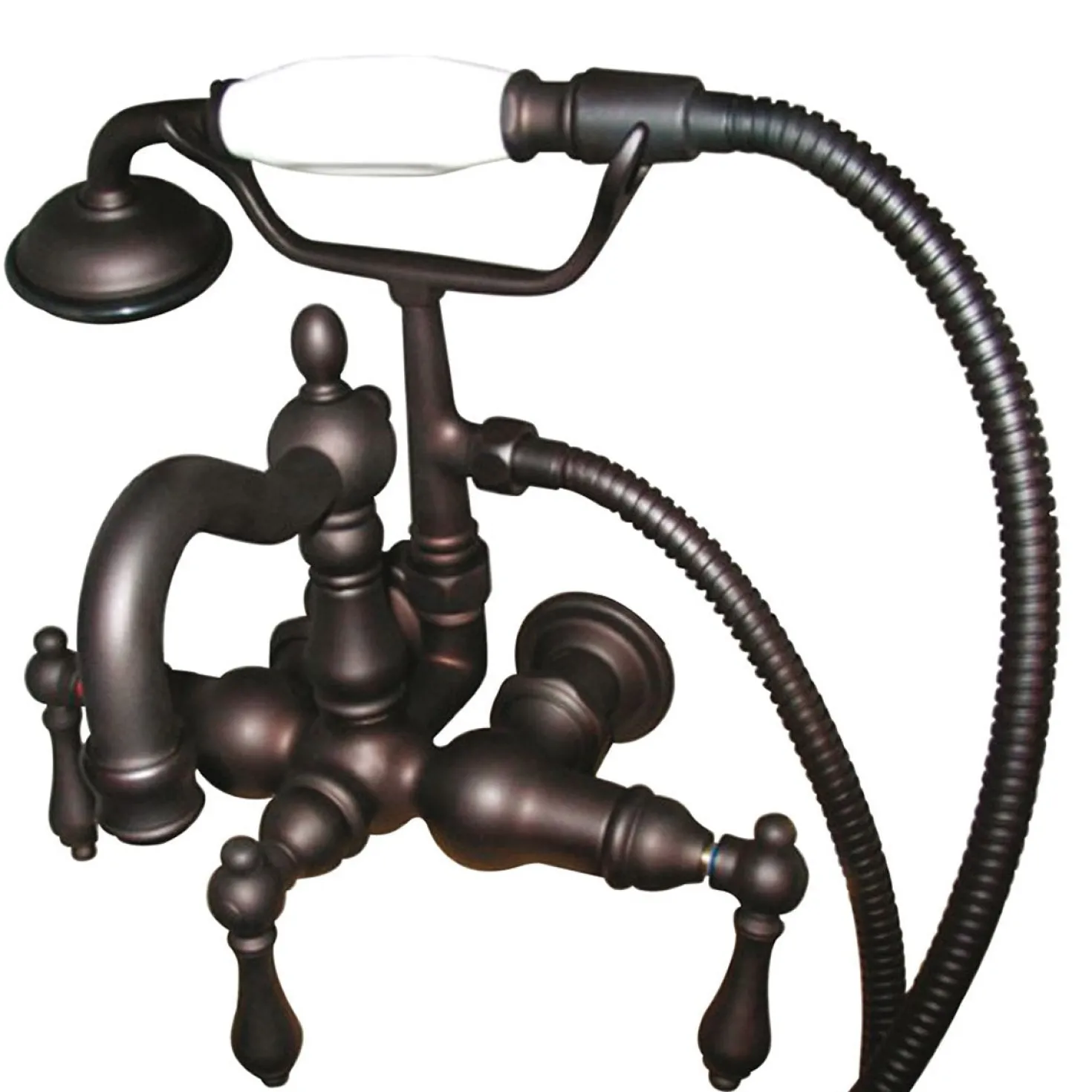 Kingston Brass Vintage 3-3/8" Wall Mount Clawfoot Tub Filler with Hand Shower