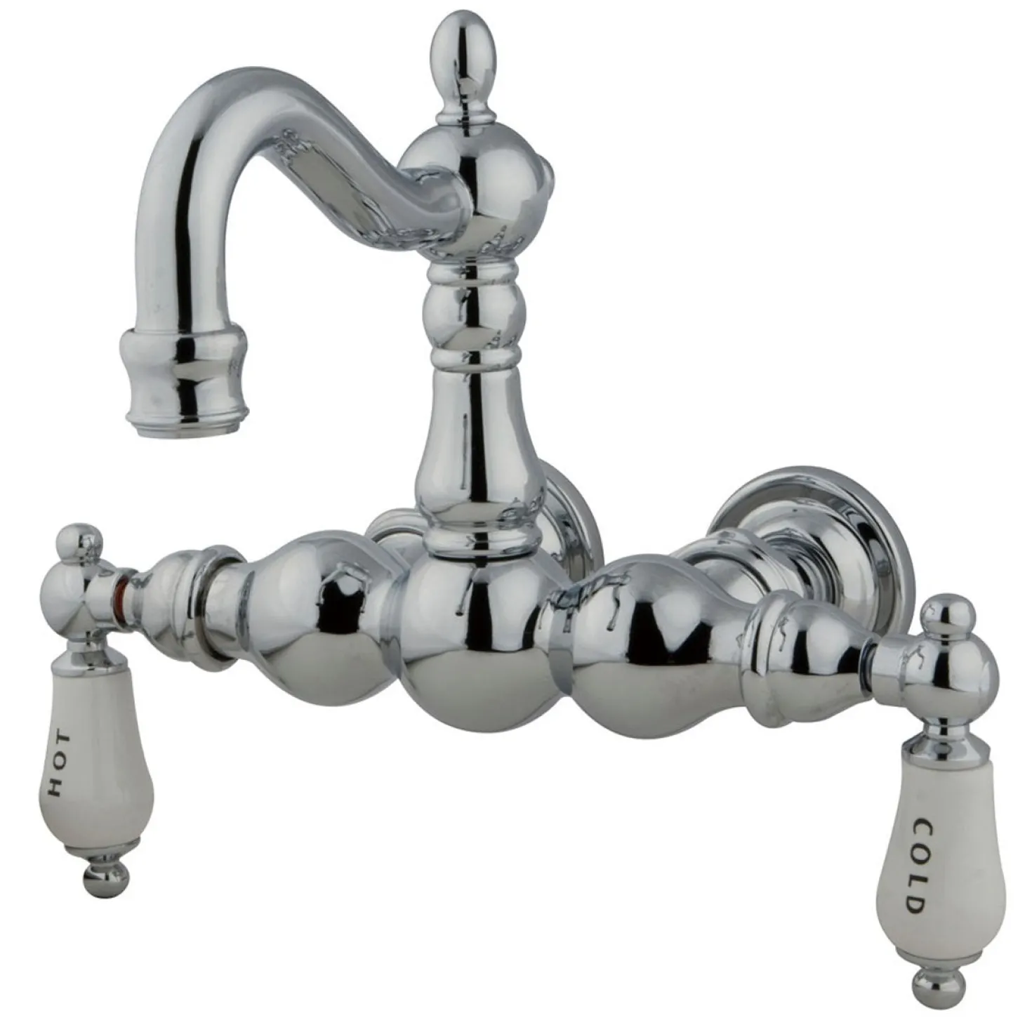 Kingston Brass Vintage 3-3/8" Wall Mount Clawfoot Tub Filler in Polished Chrome
