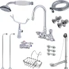 Kingston Brass Wall Mount Clawfoot Tub Faucet Package with Supply Line in Polished Chrome
