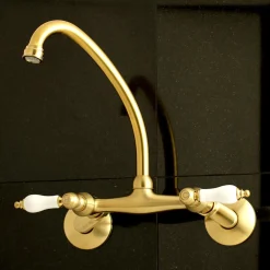 Kingston Brass Wall Mount 2-Handle Kitchen Faucet