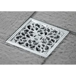 Kingston Brass Watercourse Scroll 4" Square Grid Shower Drain