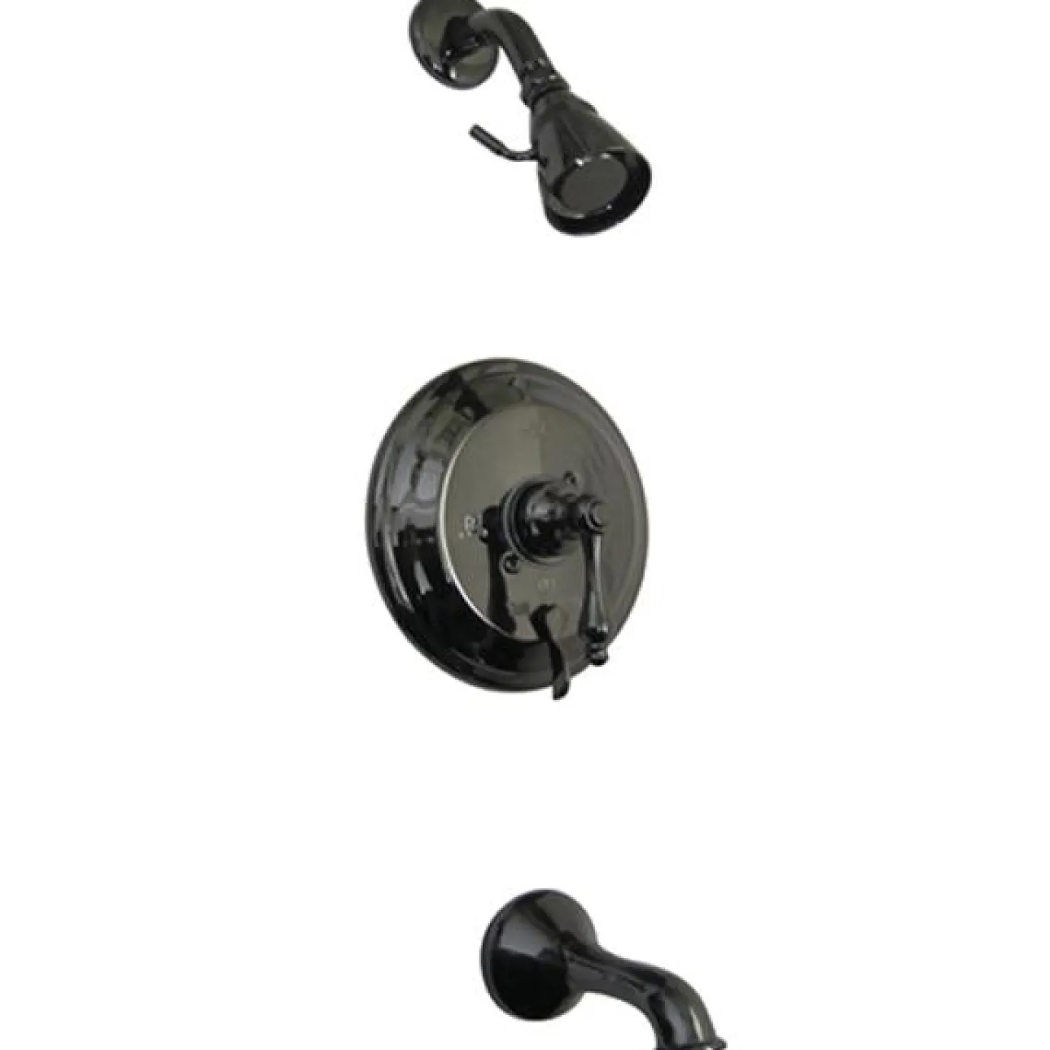 Kingston Brass Water Onyx NB36300AL Pressure Balanced Tub and Shower Faucet with Metal Lever Handle and Vintage Spout