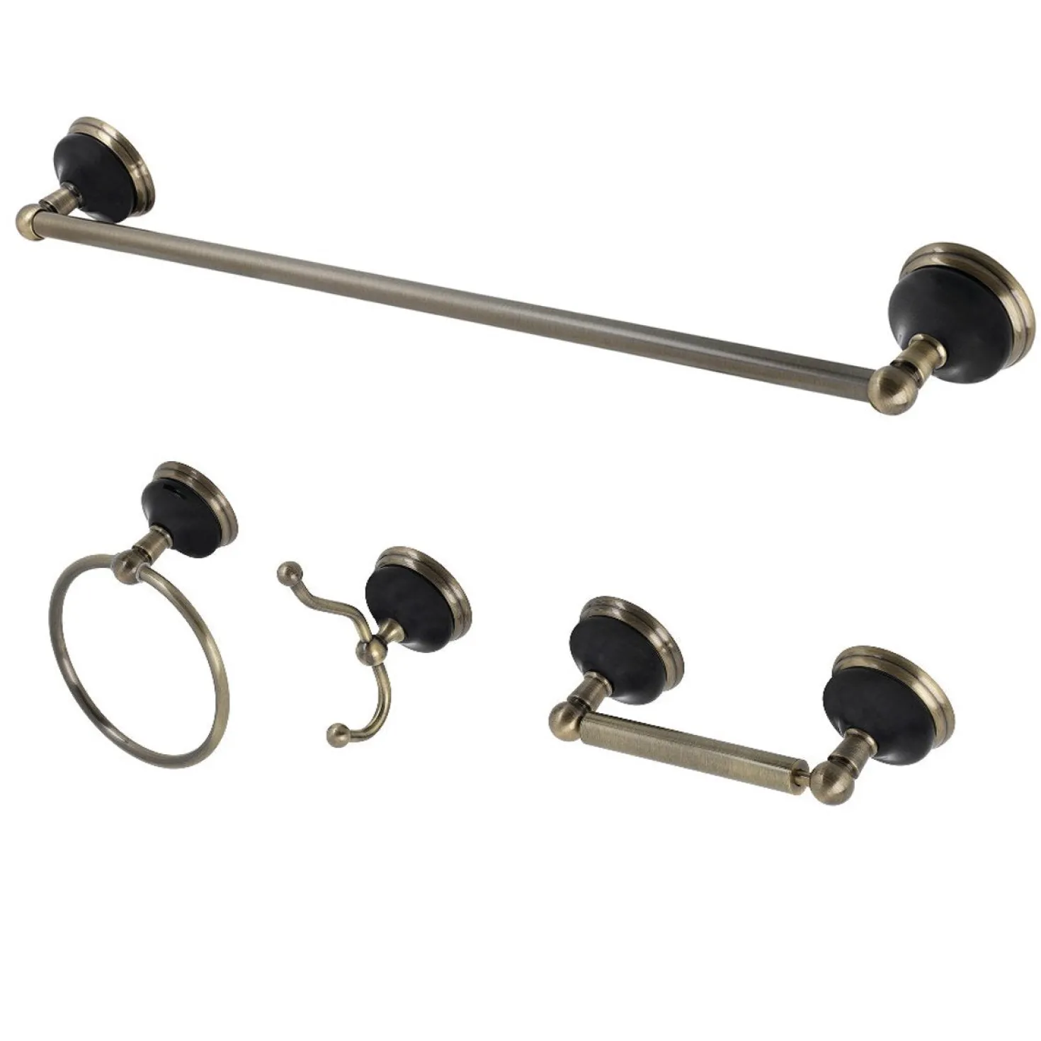 Kingston Brass Water Onyx 4-Piece 20.75" Bathroom Accessory Set