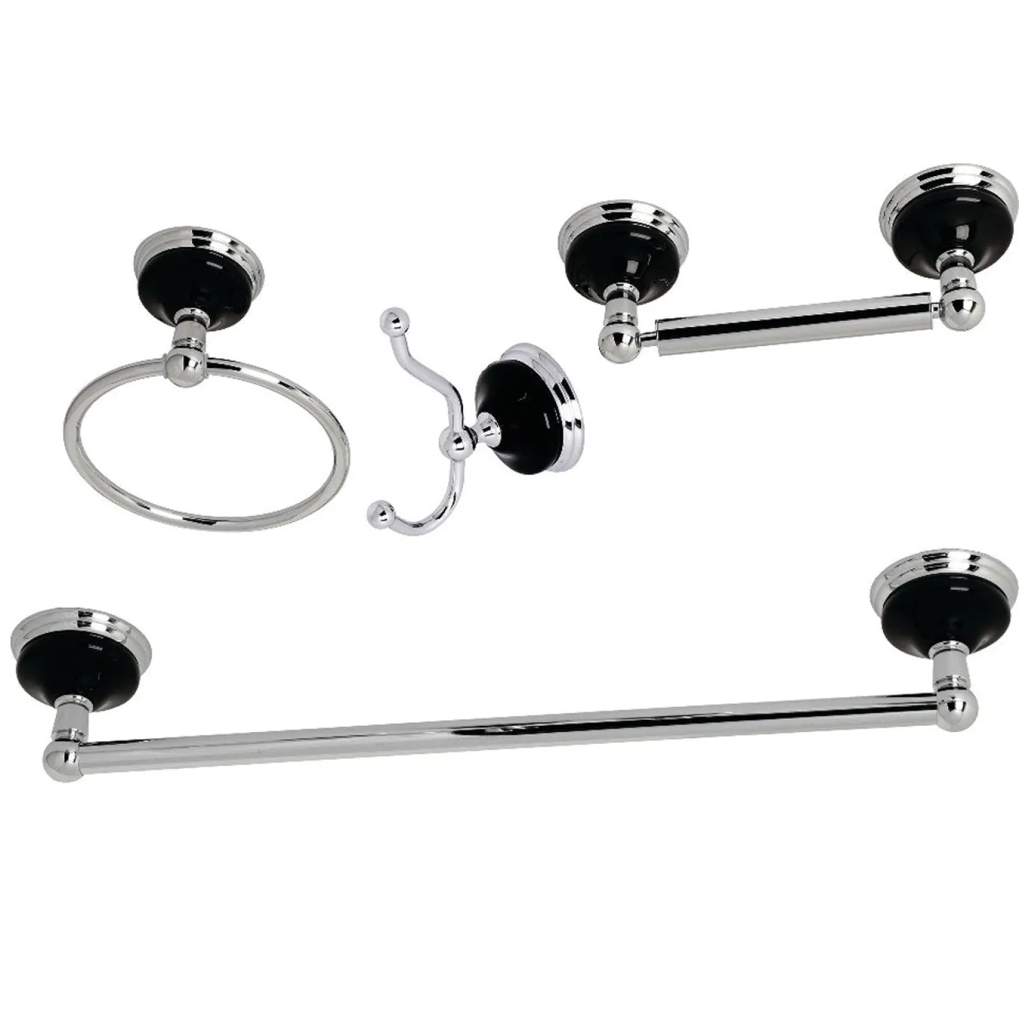 Kingston Brass Water Onyx 4-Piece 20.75" Bathroom Accessory Set