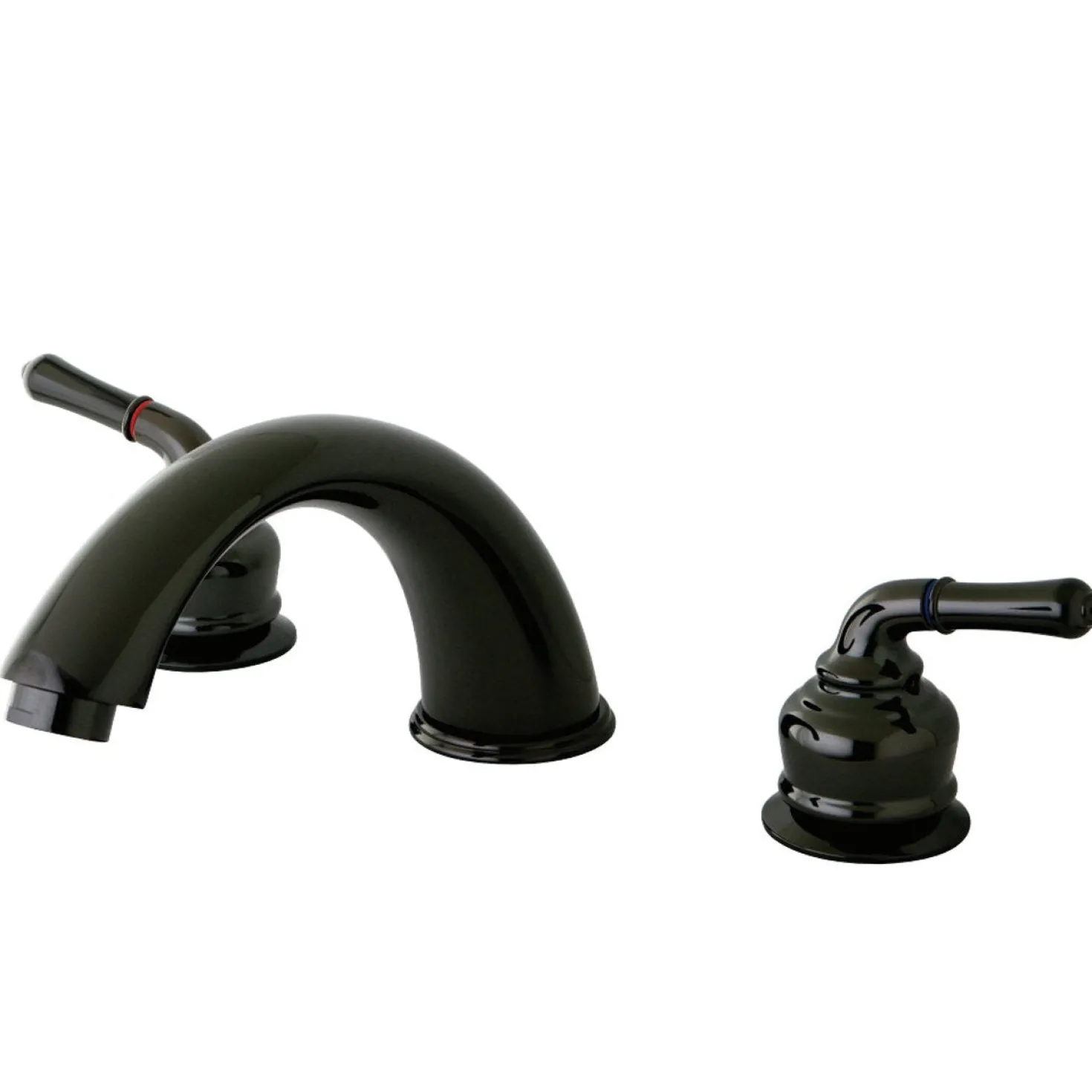 Kingston Brass Water Onyx Roman Tub Faucet in Black Stainless Steel