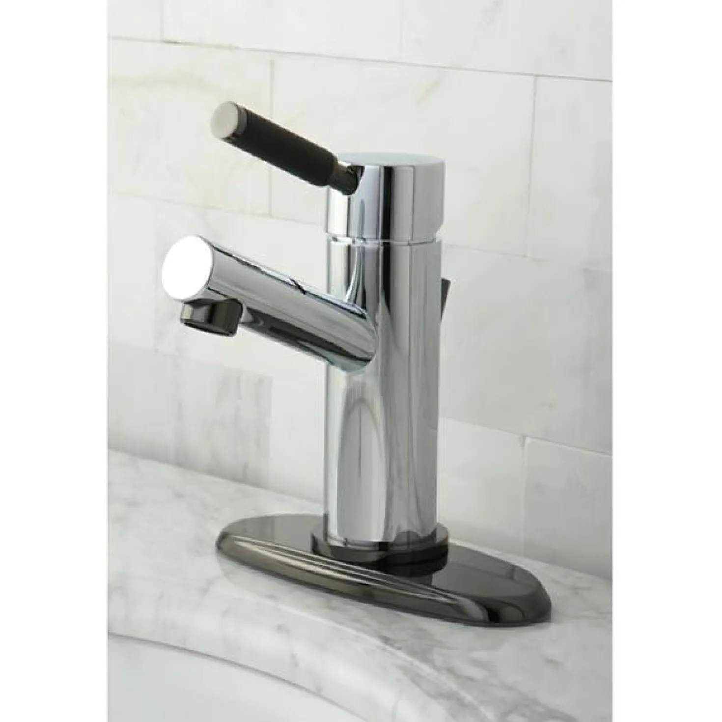 Kingston Brass Water Onyx Single Lever Lavatory Faucet with Brass Pop Up