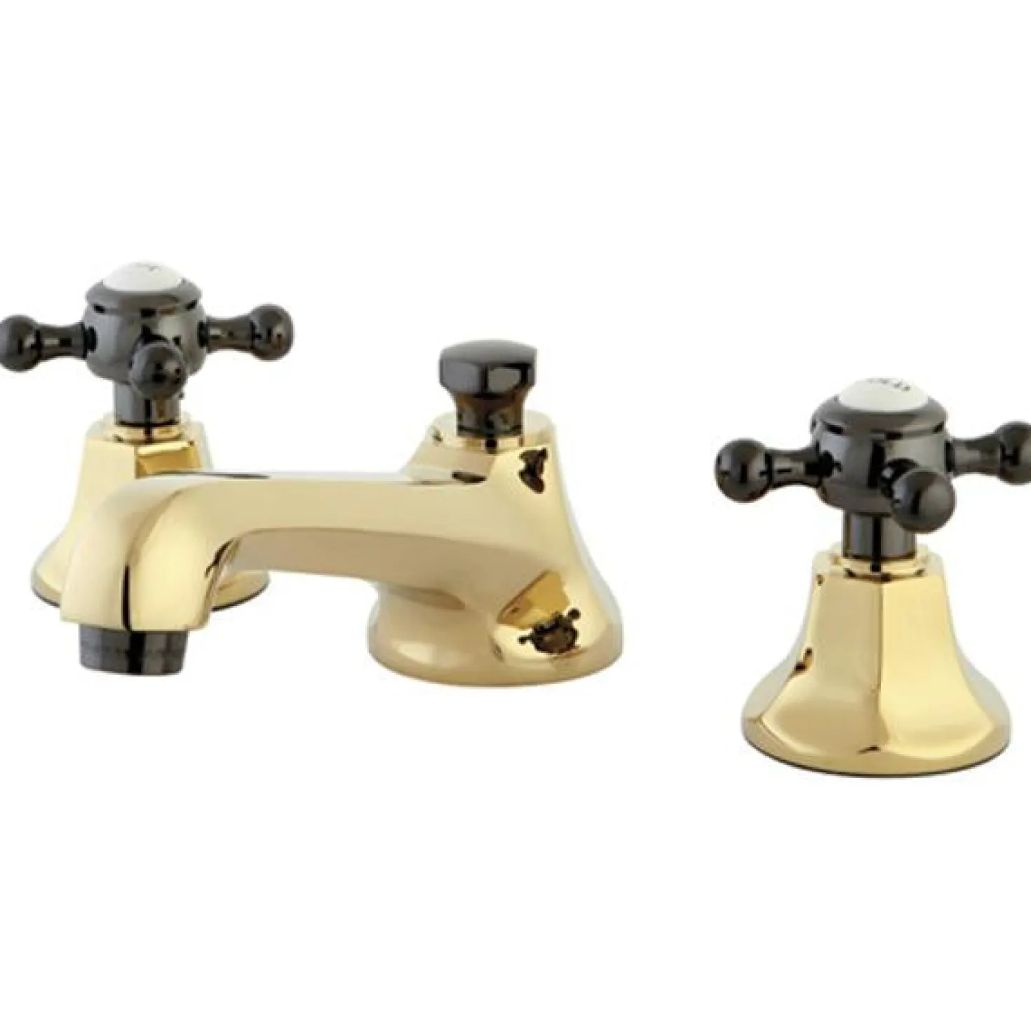 Kingston Brass Water Onyx 8" to 16" Widespread Lavatory Faucet with Brass Pop-up Drain