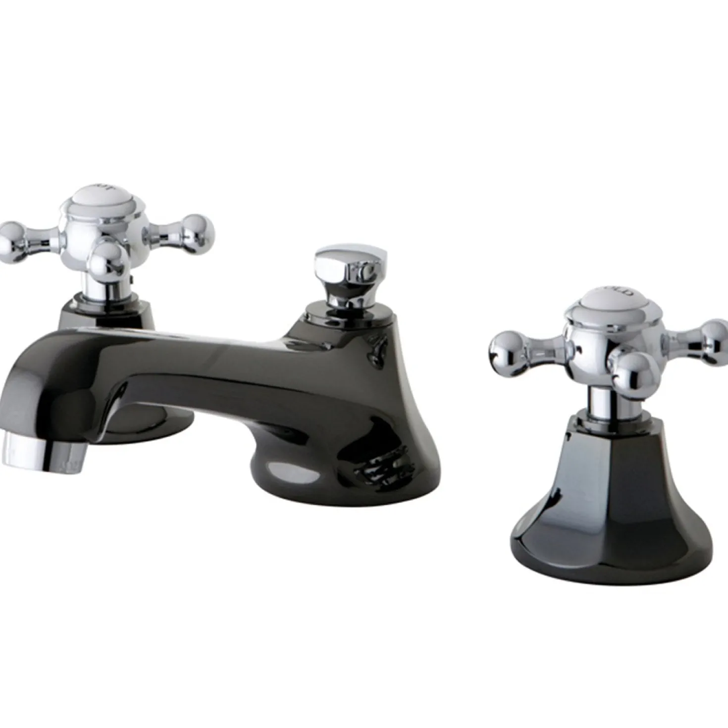 Kingston Brass Water Onyx 8" to 16" Widespread Lavatory Faucet with Brass Pop-up Drain
